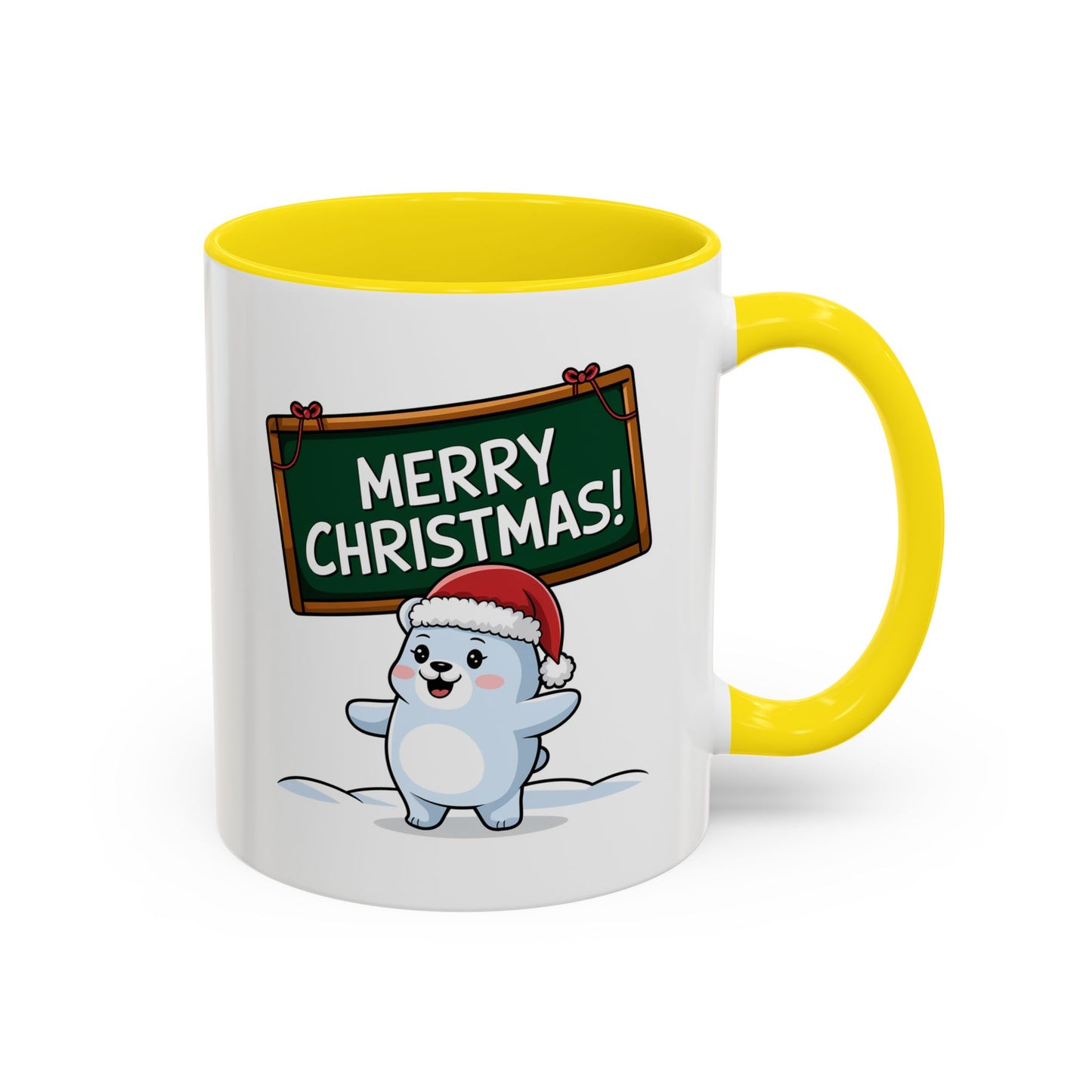 Christmas Mug - Merry Christmas White Text Seal Pup