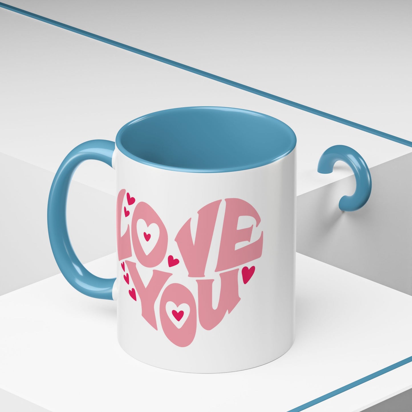 Valentine's Day Mug - Love You Heart Lettering