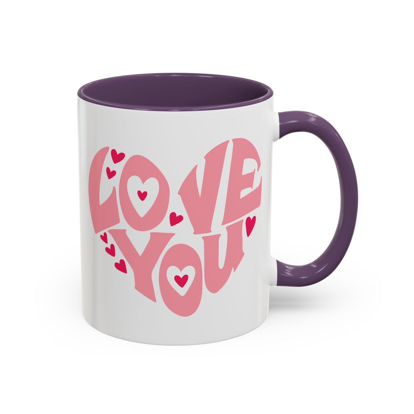 Valentine's Day Mug - Love You Heart Lettering