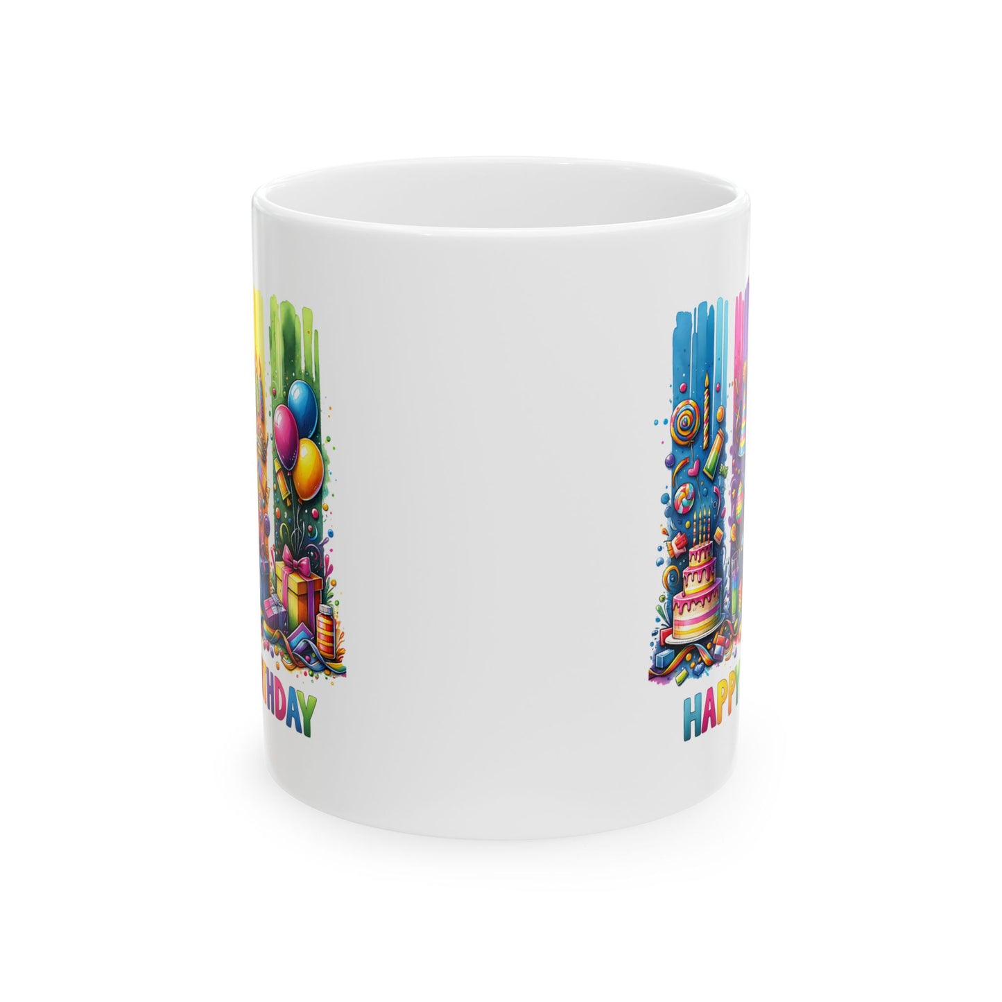 Birthday Mug - Happy Birthday Brushstrokes