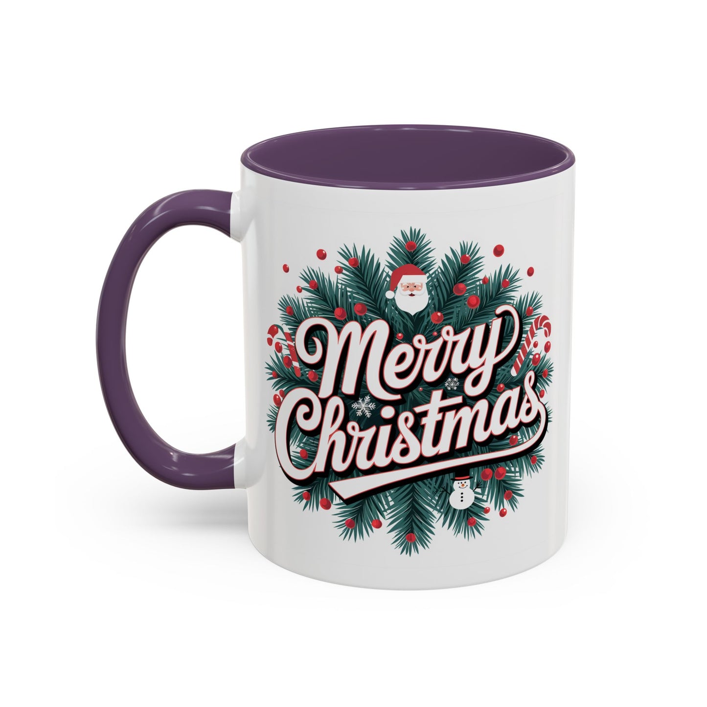 Christmas Mug - Merry Christmas White & Red Embossed Text
