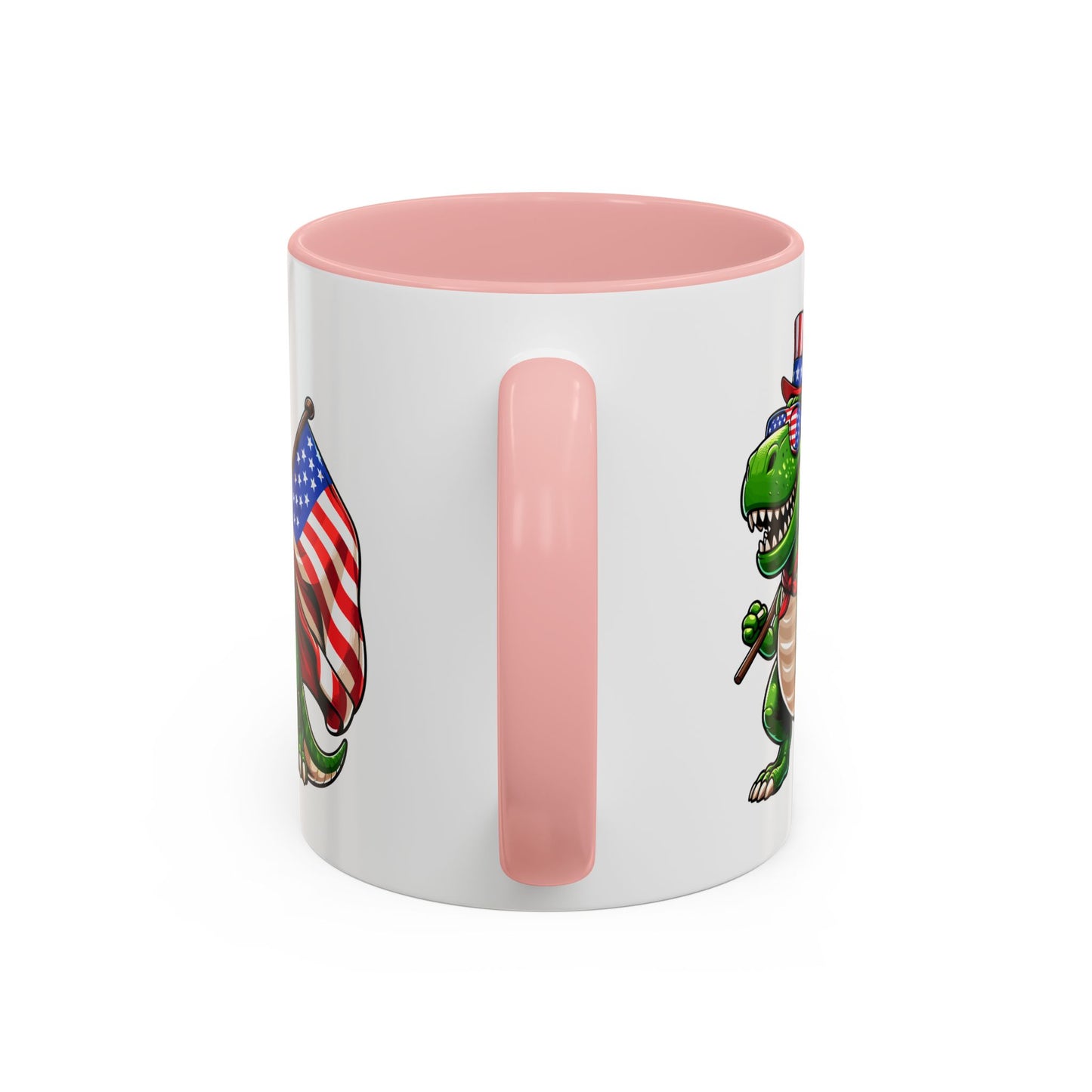 4th of July Mug - T Rex Dinosaur USA Flag