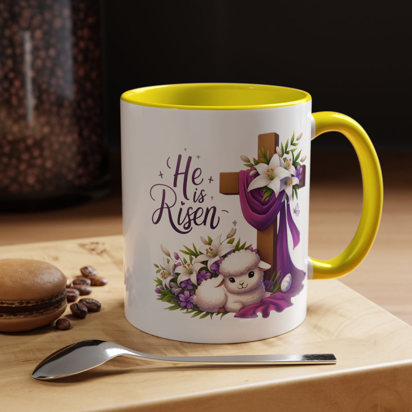 Easter Mug - He Is Risen Cross
