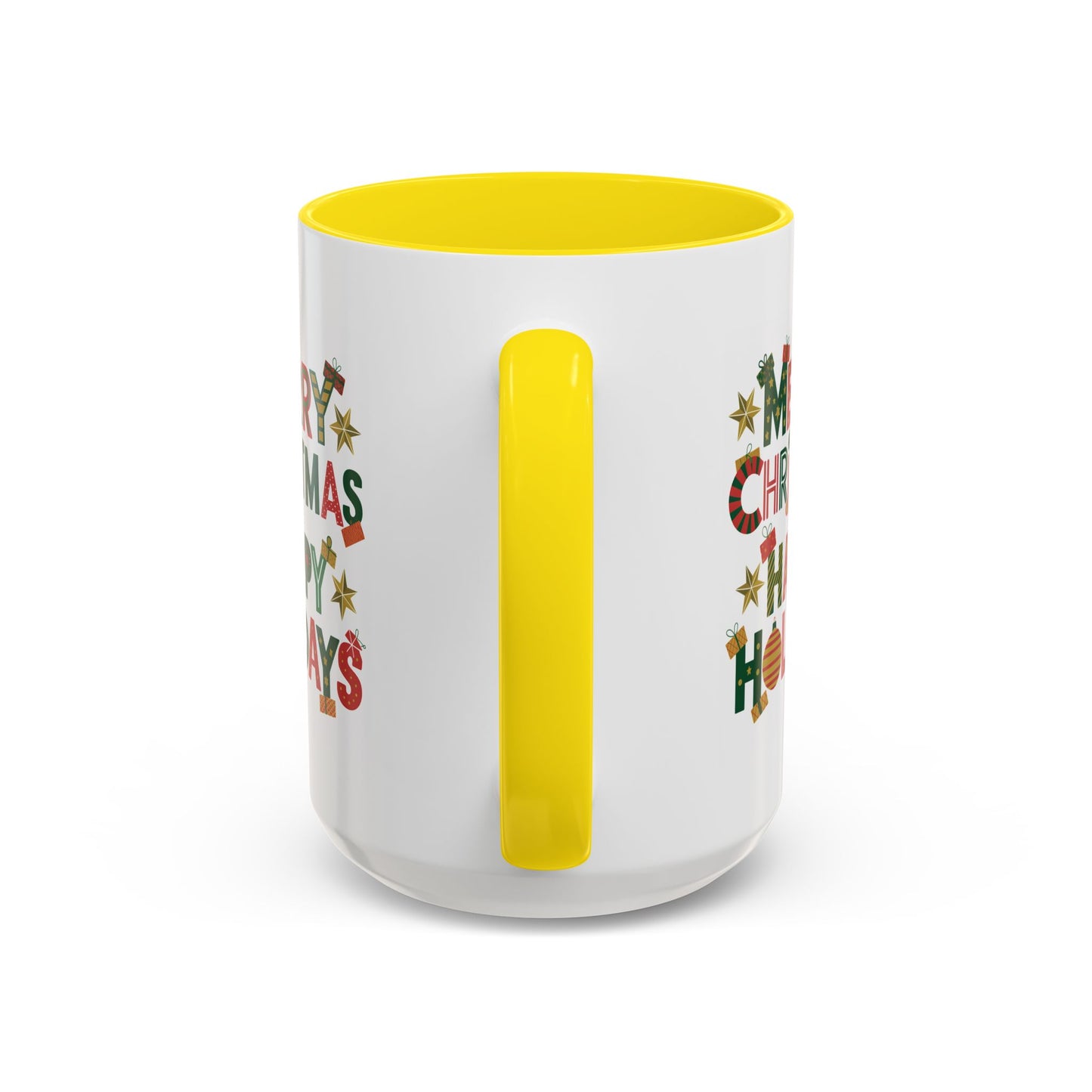 Christmas Mug - Merry Christmas Happy Holidays Decorative Text