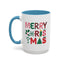 Christmas Mug - Merry Christmas Red Green & Gold Decorative Text