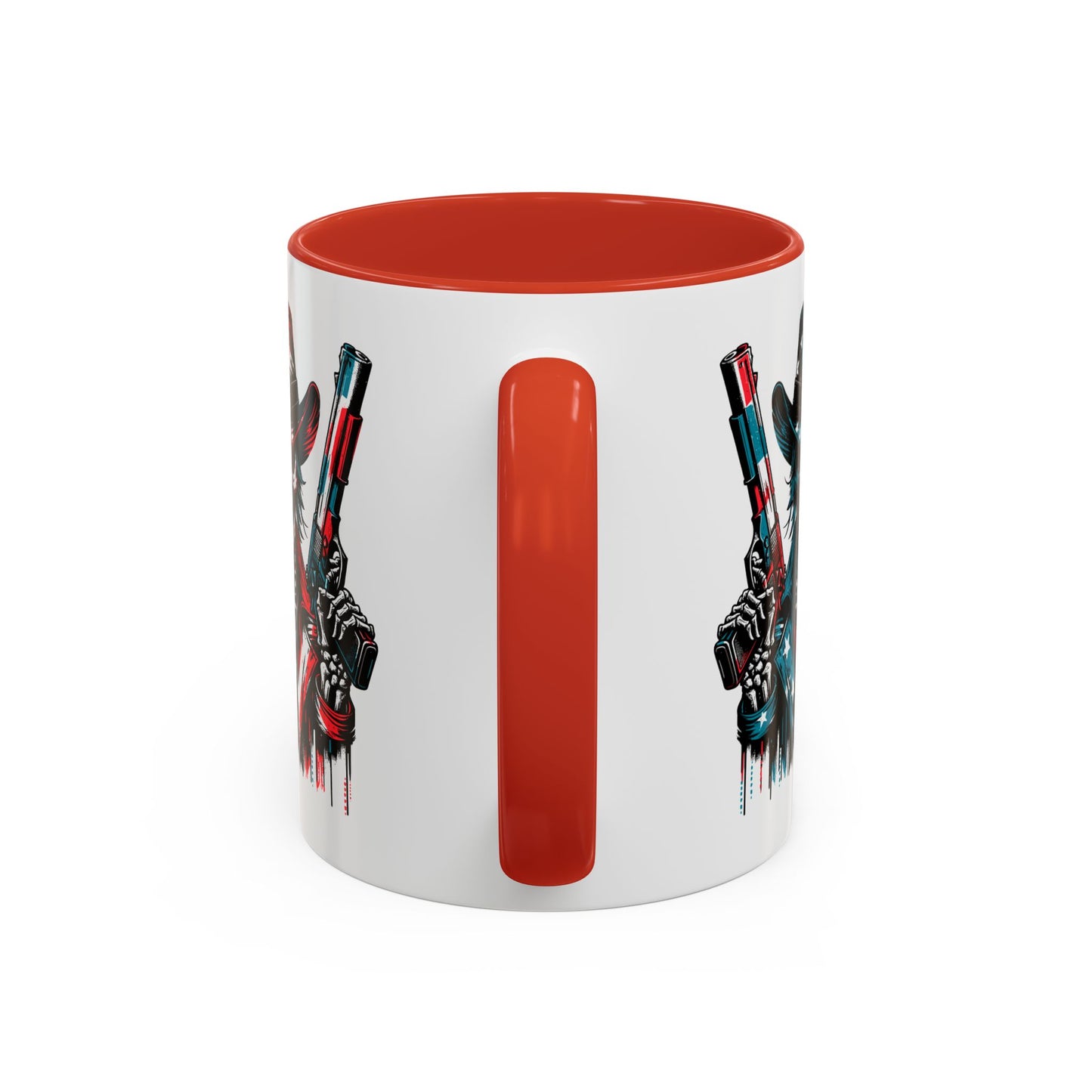 4th of July Mug - Skeleton with American Flag