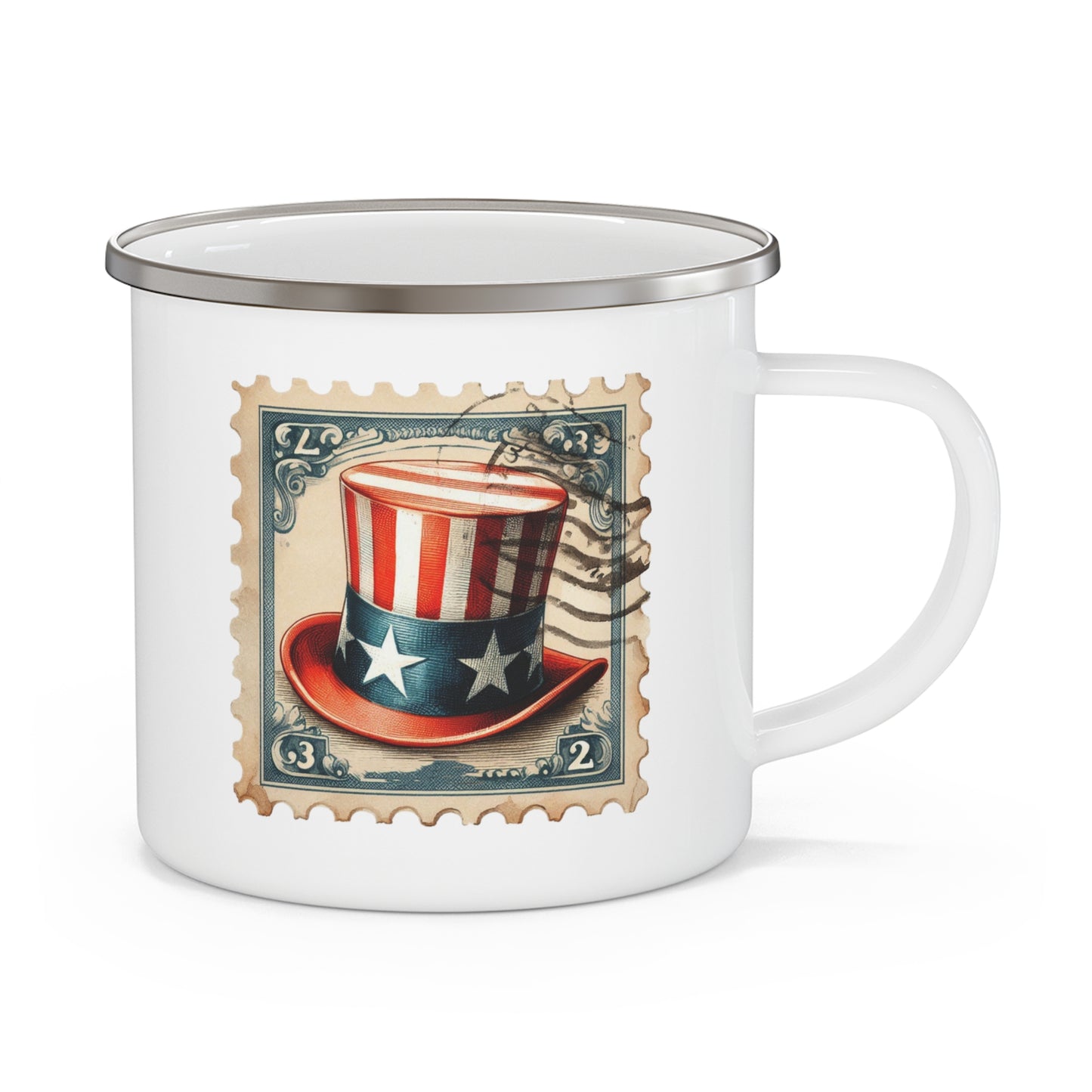 4th of July Mug - America Hat Stamp