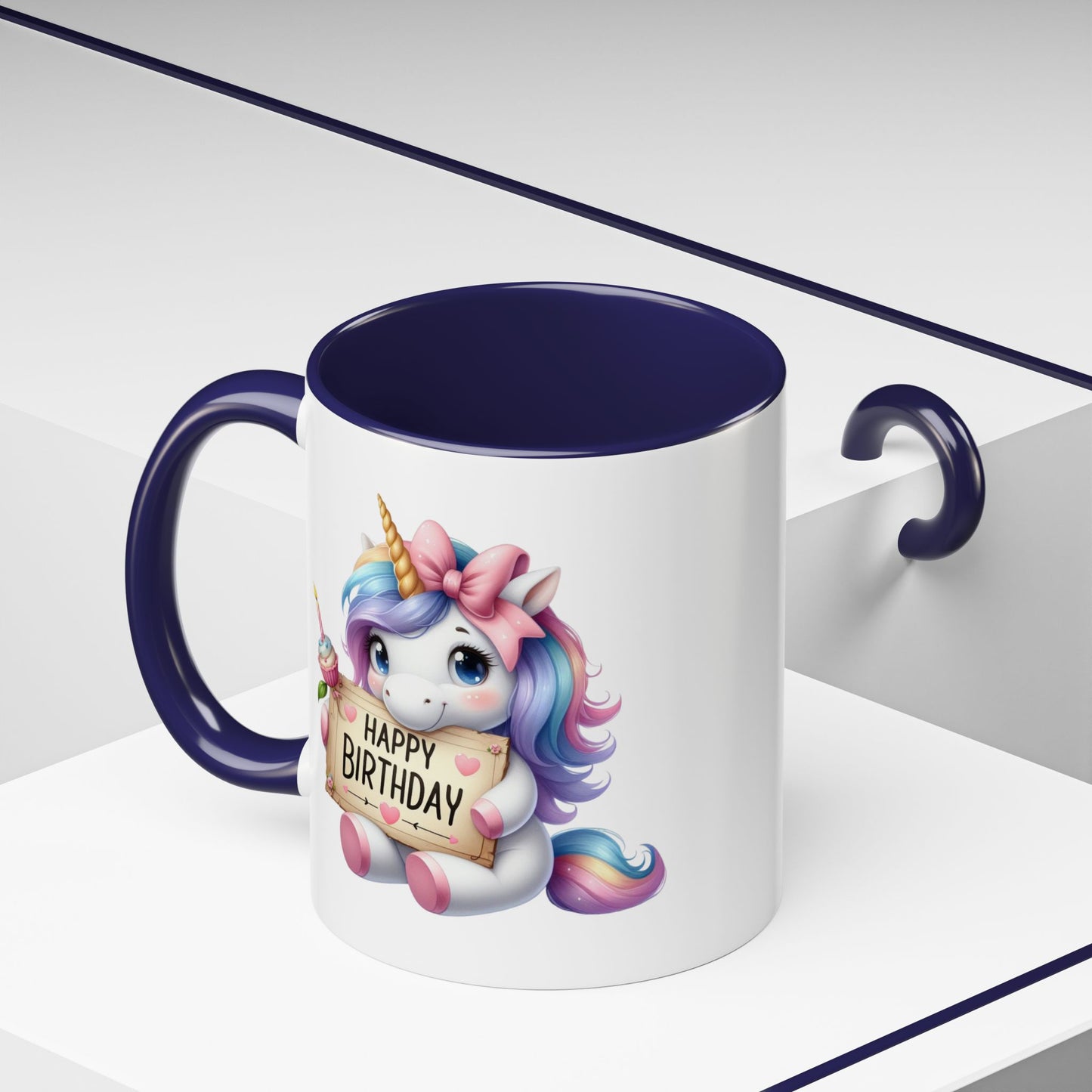 Birthday Mug - Girl Unicorn Happy Birthday Sign