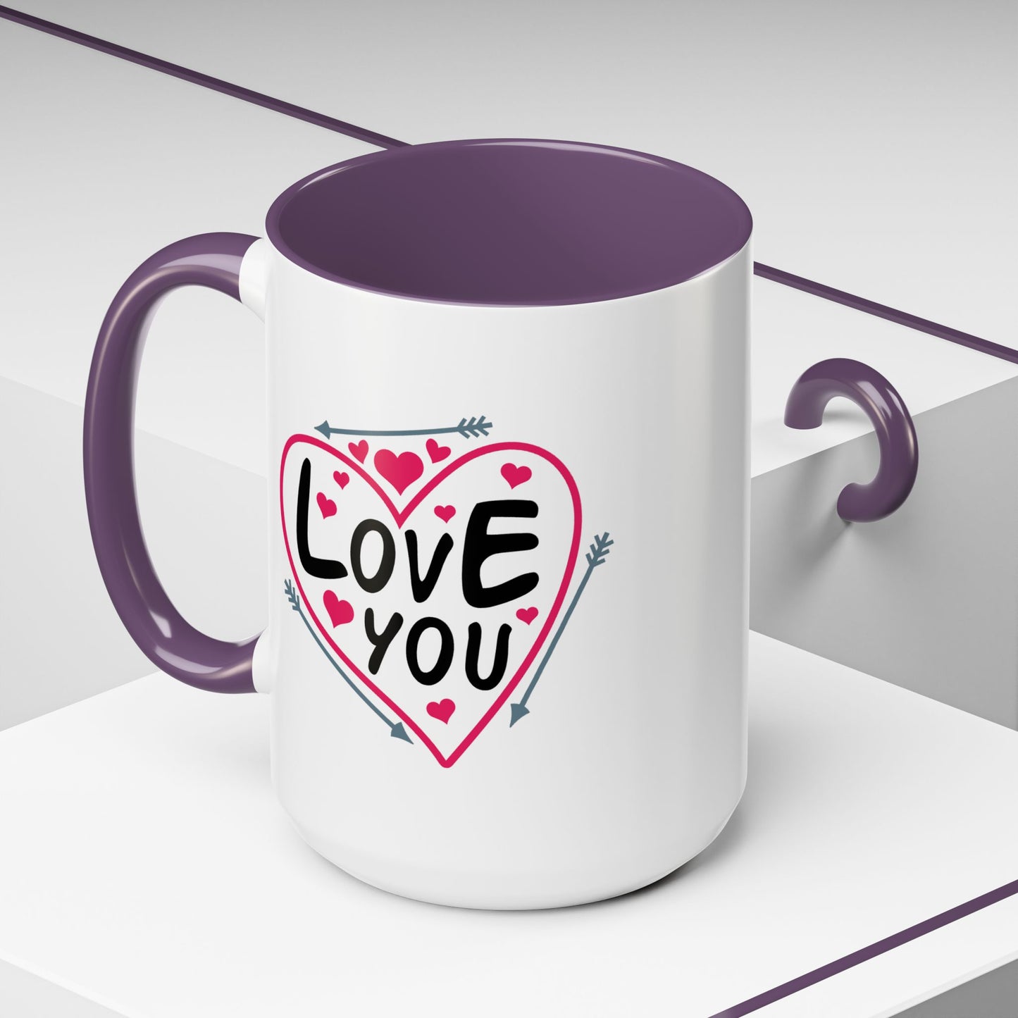 Valentine's Day Mug - Love You Heart Arrows