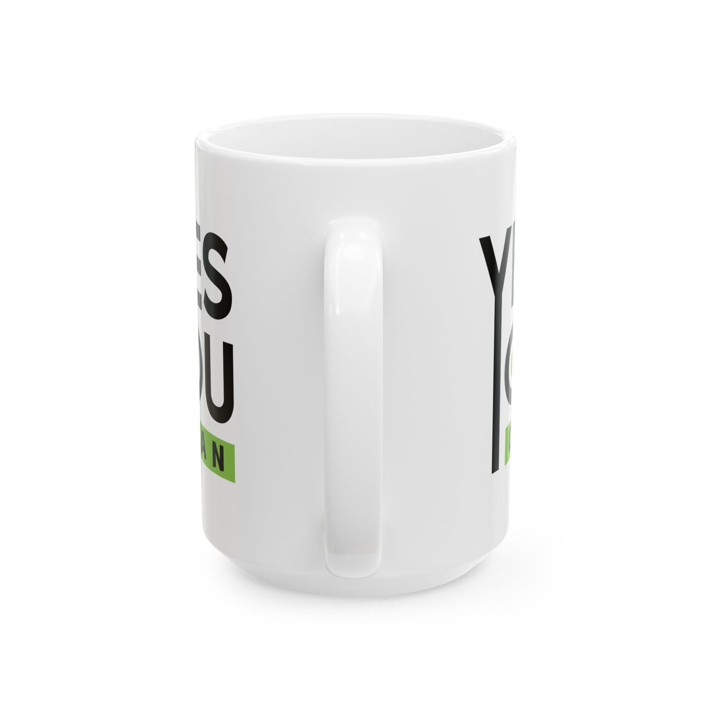 Motivation Mug - Yes You Can Black & Green