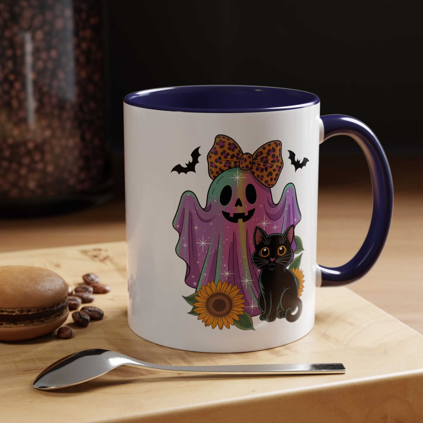 Halloween Mug - Cute Ghost With Cat