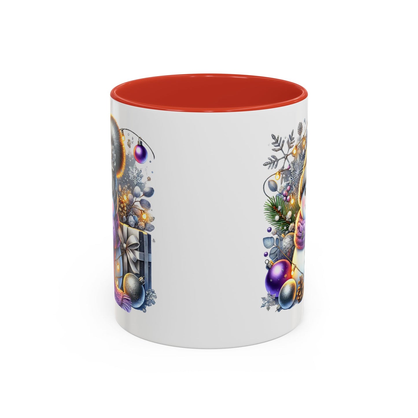 Christmas Mug - Purple and Silver Snowman