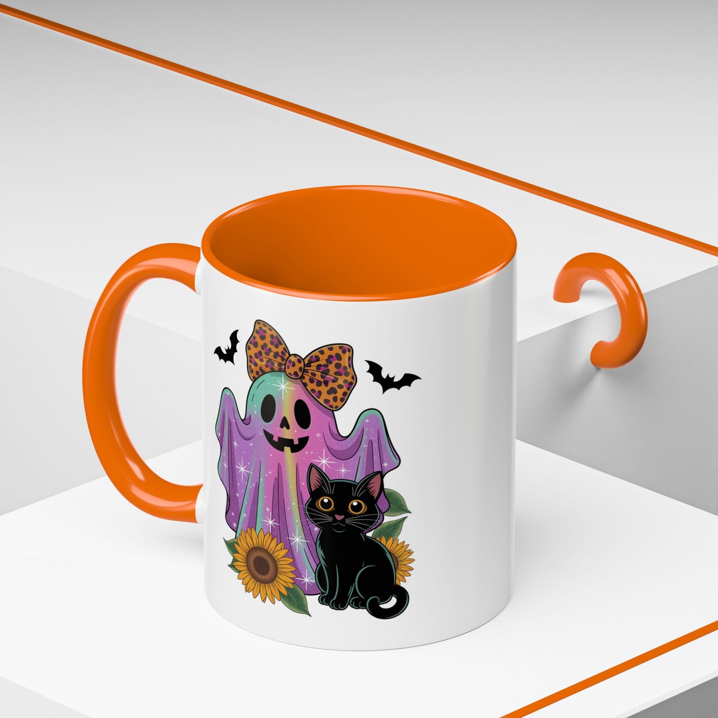 Halloween Mug - Cute Ghost With Cat