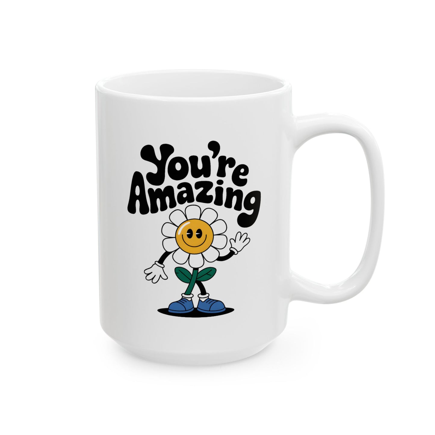 Motivation Mug - You're Amazing Retro Flower