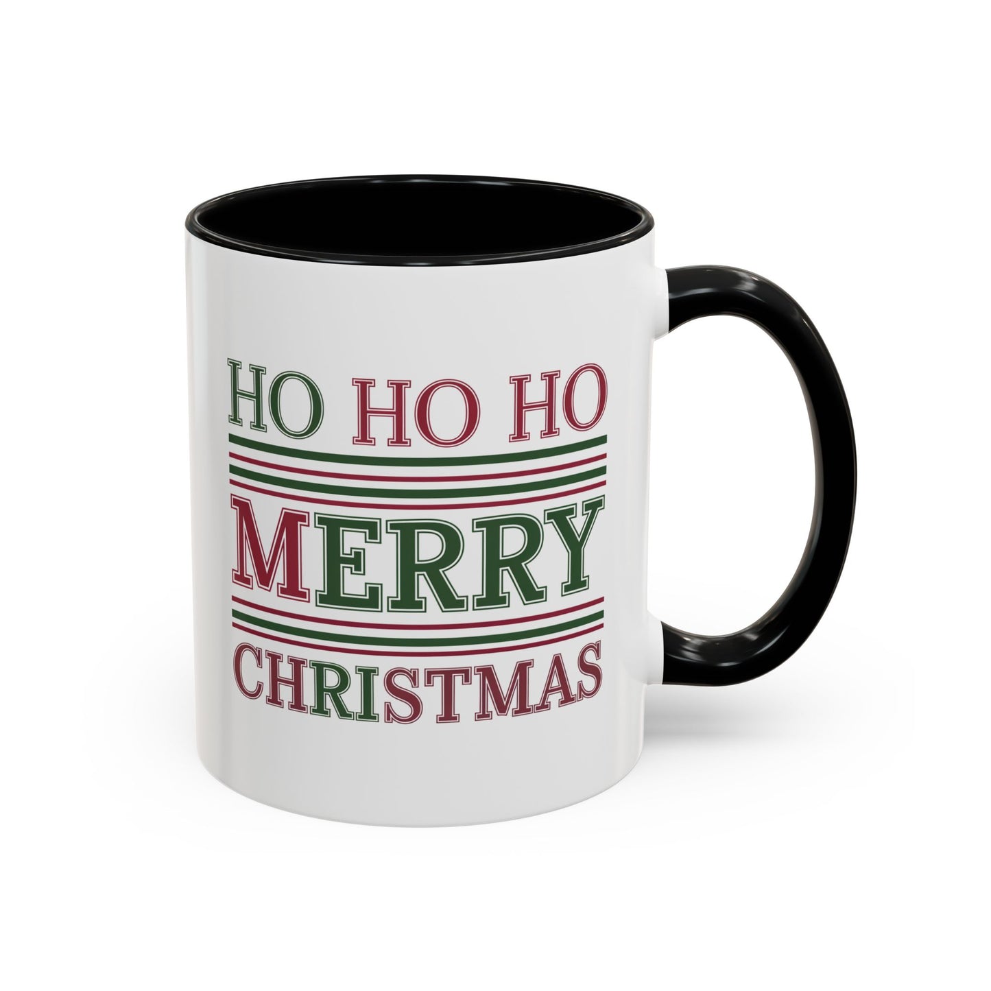Christmas Mug - Ho Ho Ho Merry Christmas Red & Green Text 3