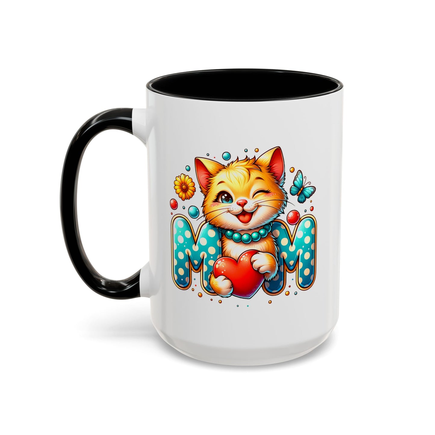 Mother's Day Mug - Mom Cat Red Heart