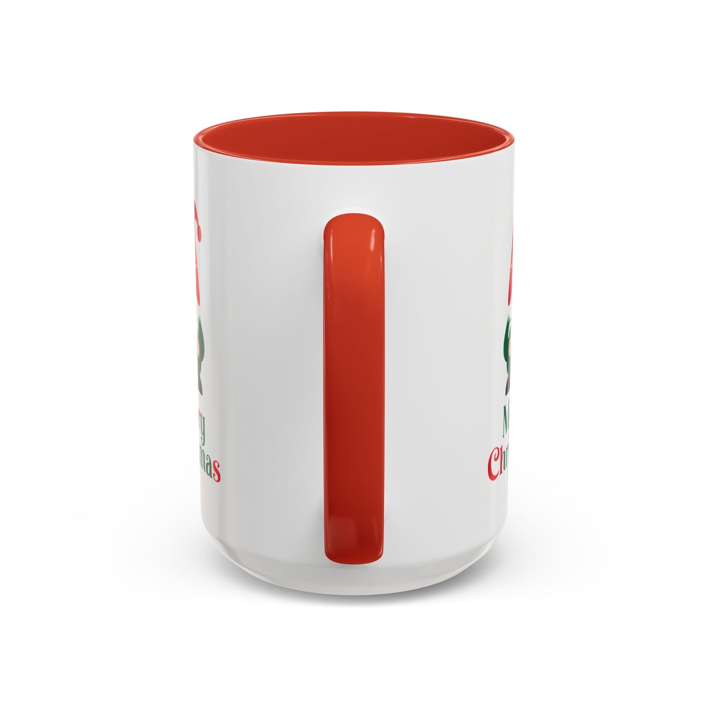 Christmas Mug - Merry Christmas Green & Red Text Gnome Candy Cane