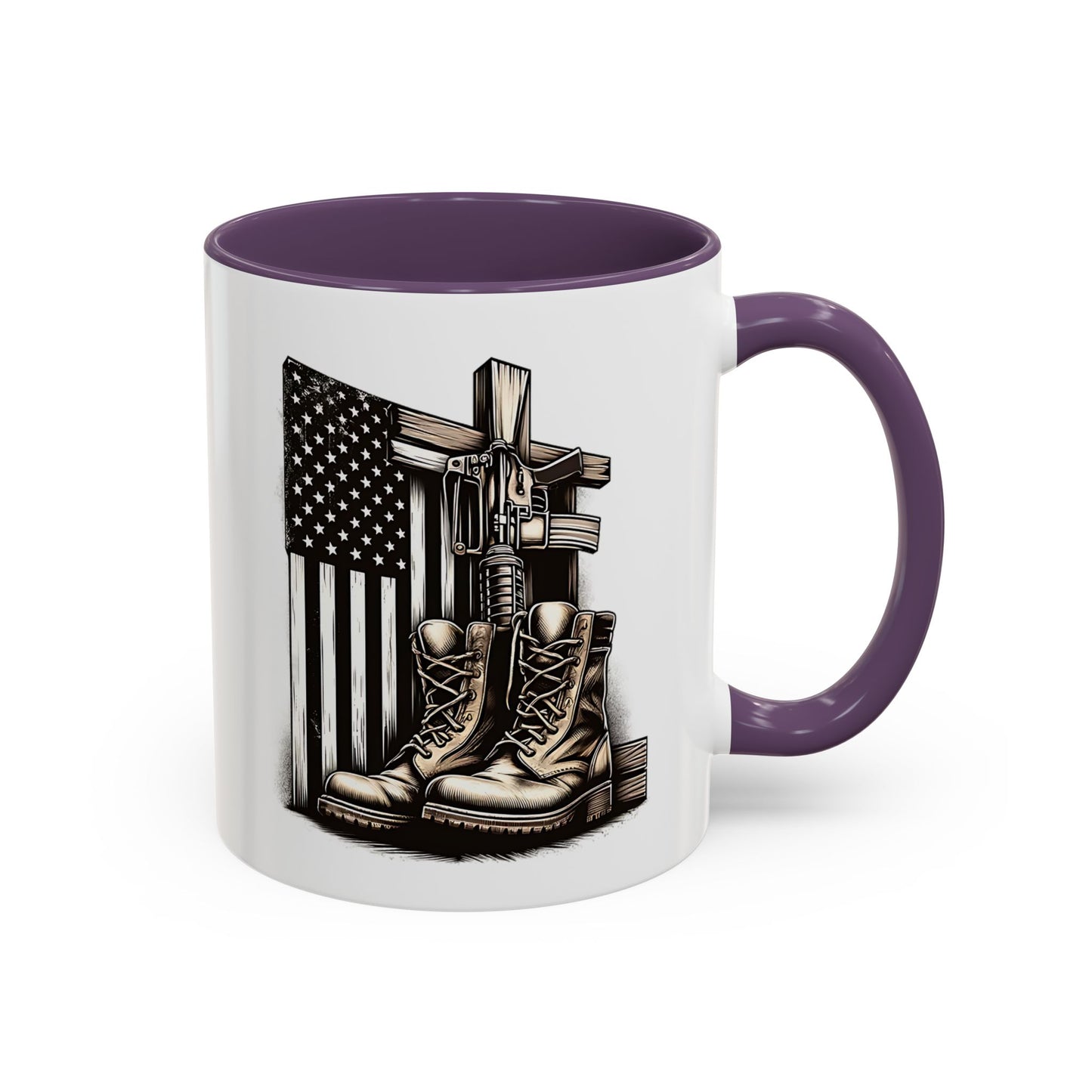 4th of July Mug - Fallen Soldier Boots Flag
