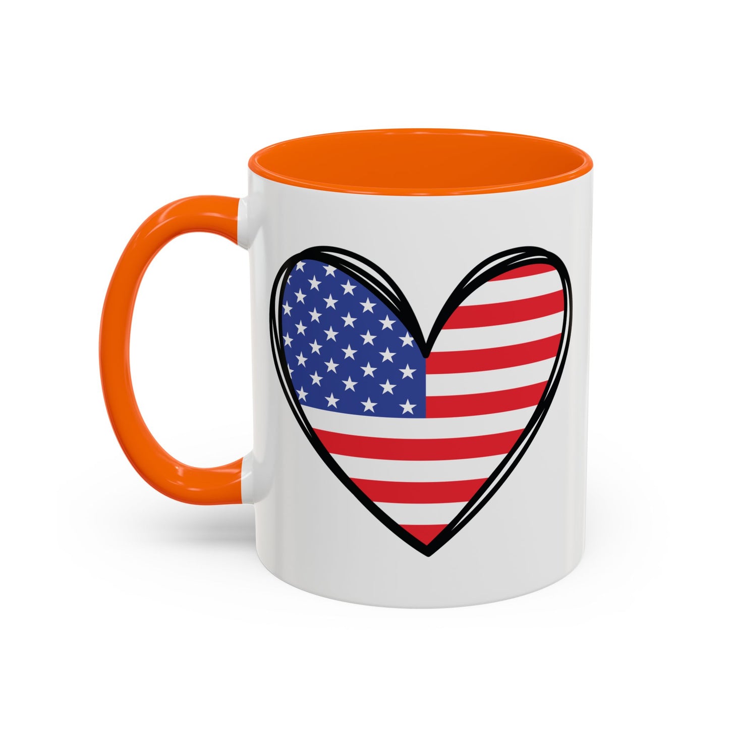 4th of July Mug - USA Flag Heart