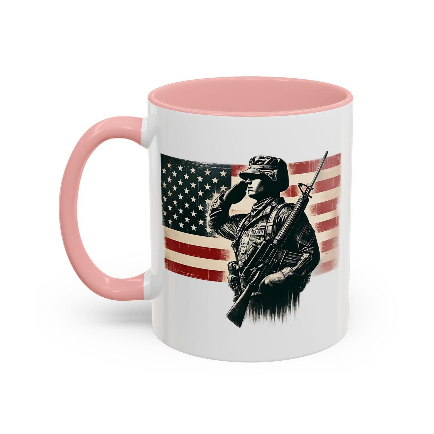 4th of July Mug - Soldier American Flag