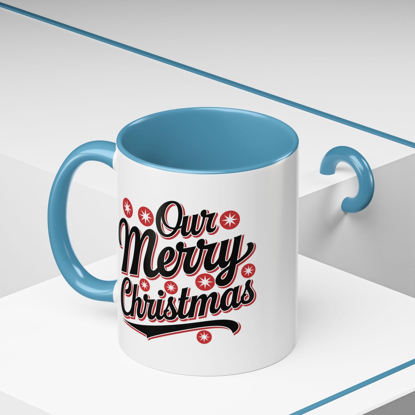 Christmas Mug - Merry Christmas Black Red & White Baseball Text
