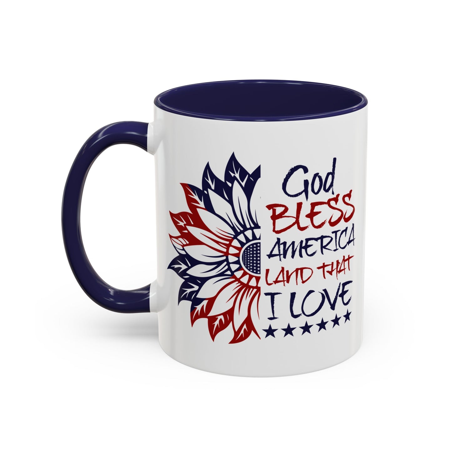 4th of July Mug - God Bless America Sunflower