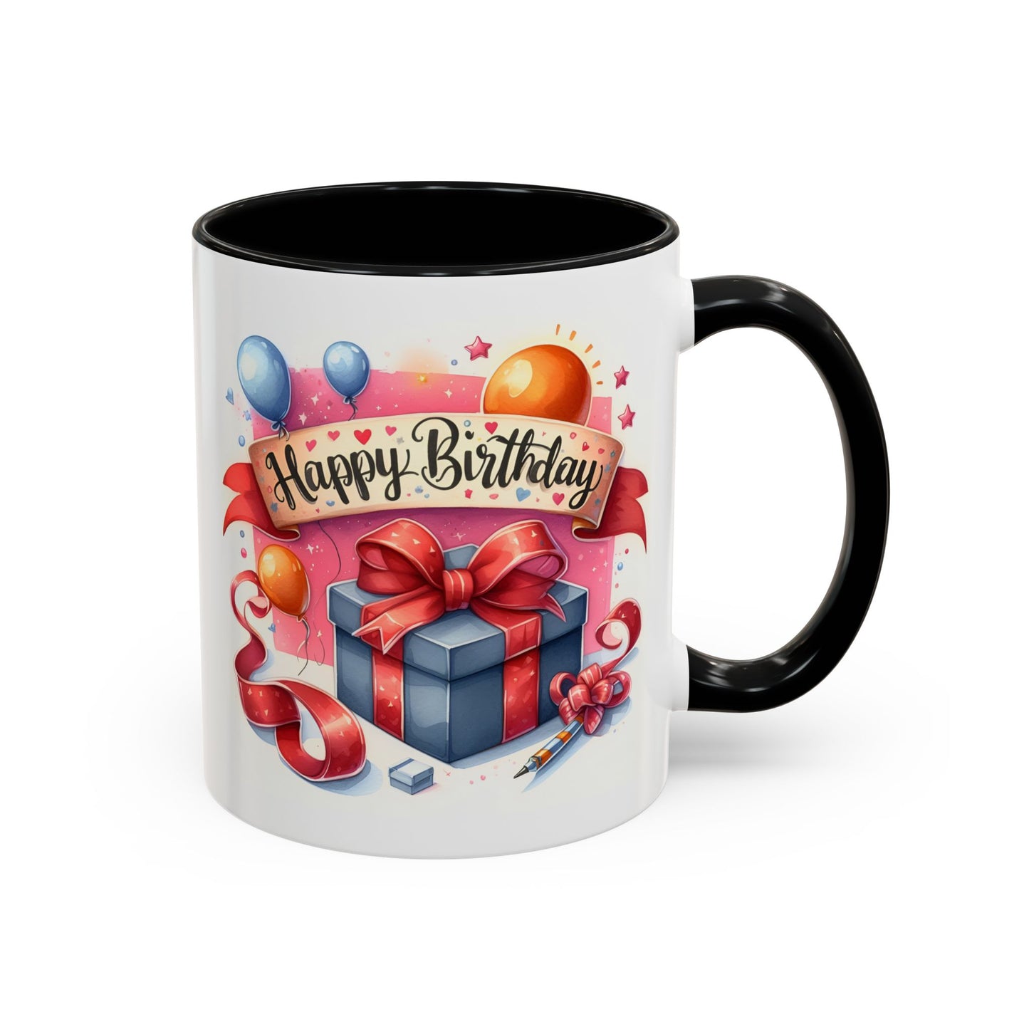 Birthday Mug - Present Pen Balloons