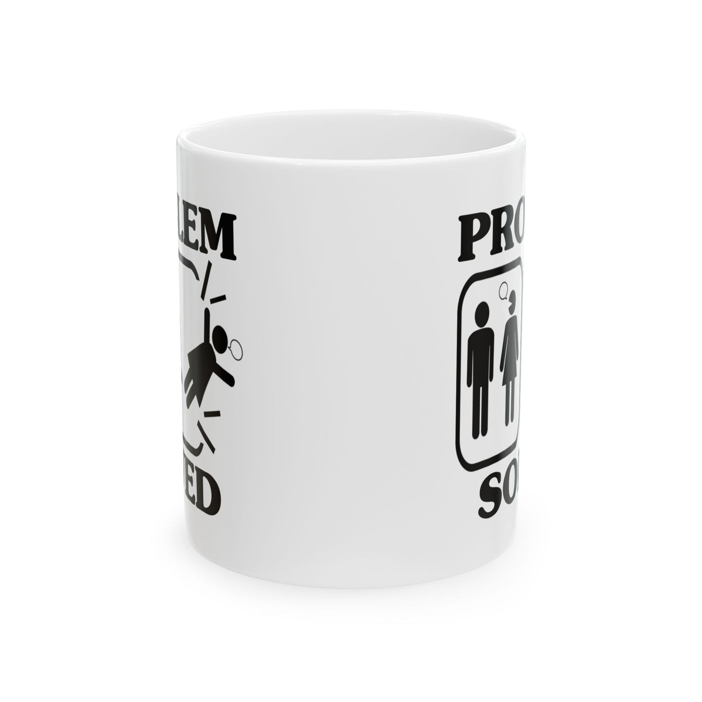 Humor Mug - Problem Solved - Boy Kicks Girl