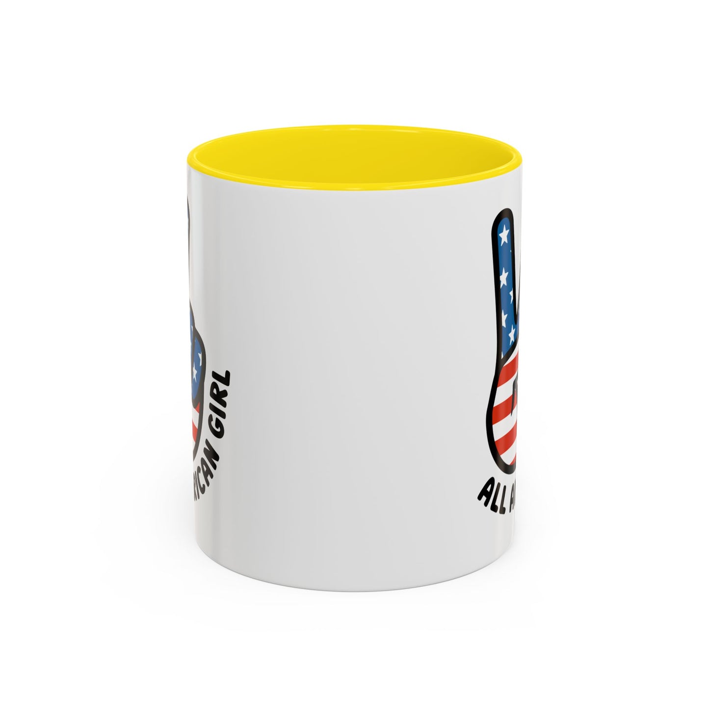 4th of July Mug - All American Girl Peace Sign