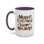 Christmas Mug - Merry Christmas Happy Holidays Decorative Text