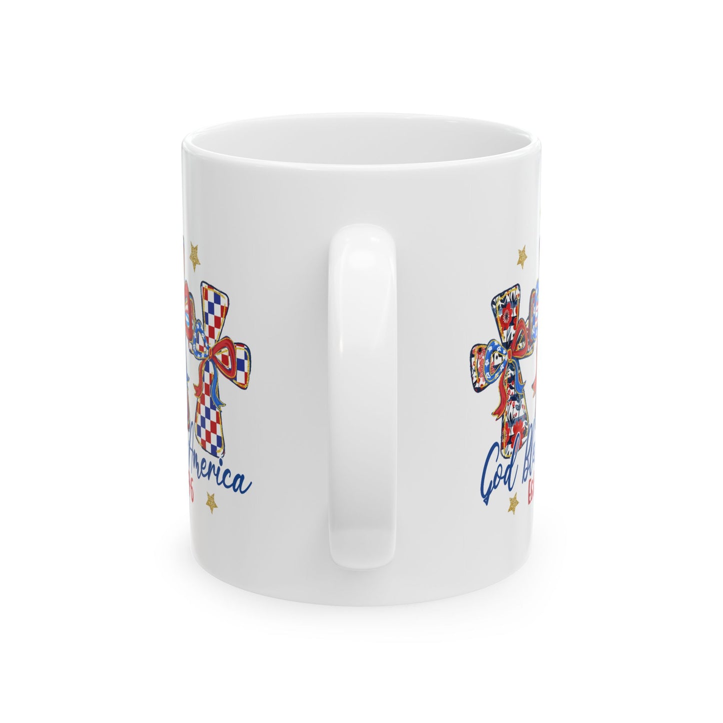 4th of July Mug - God Bless America Patriotic Cross