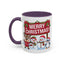 Christmas Mug - Merry Christmas White Text Reindeer Snowmen Penguin