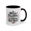 Christmas Mug - Merry Christmas and a Happy New Year Black Text Tree Ornaments Presents