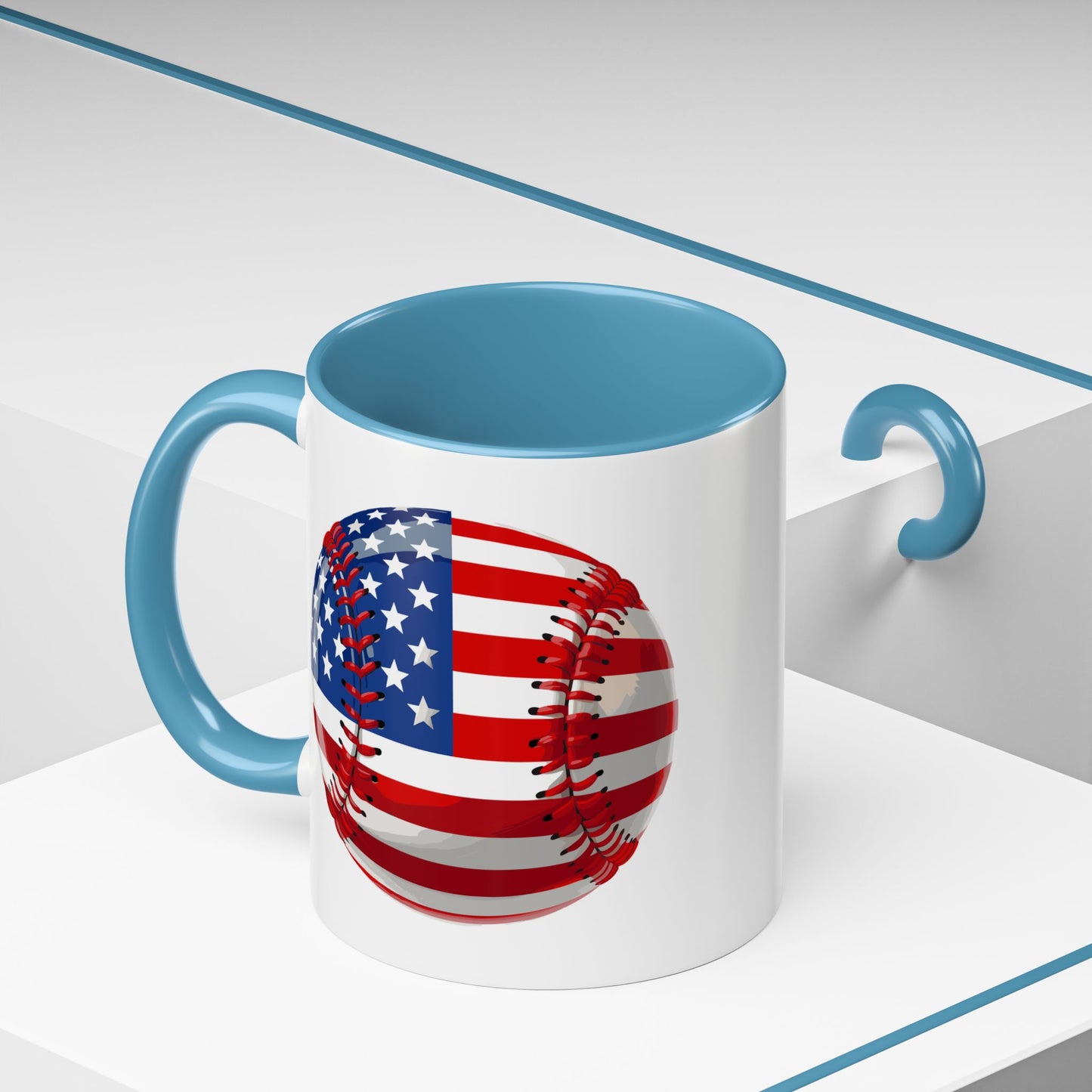 4th of July Mug - Baseball American Flag