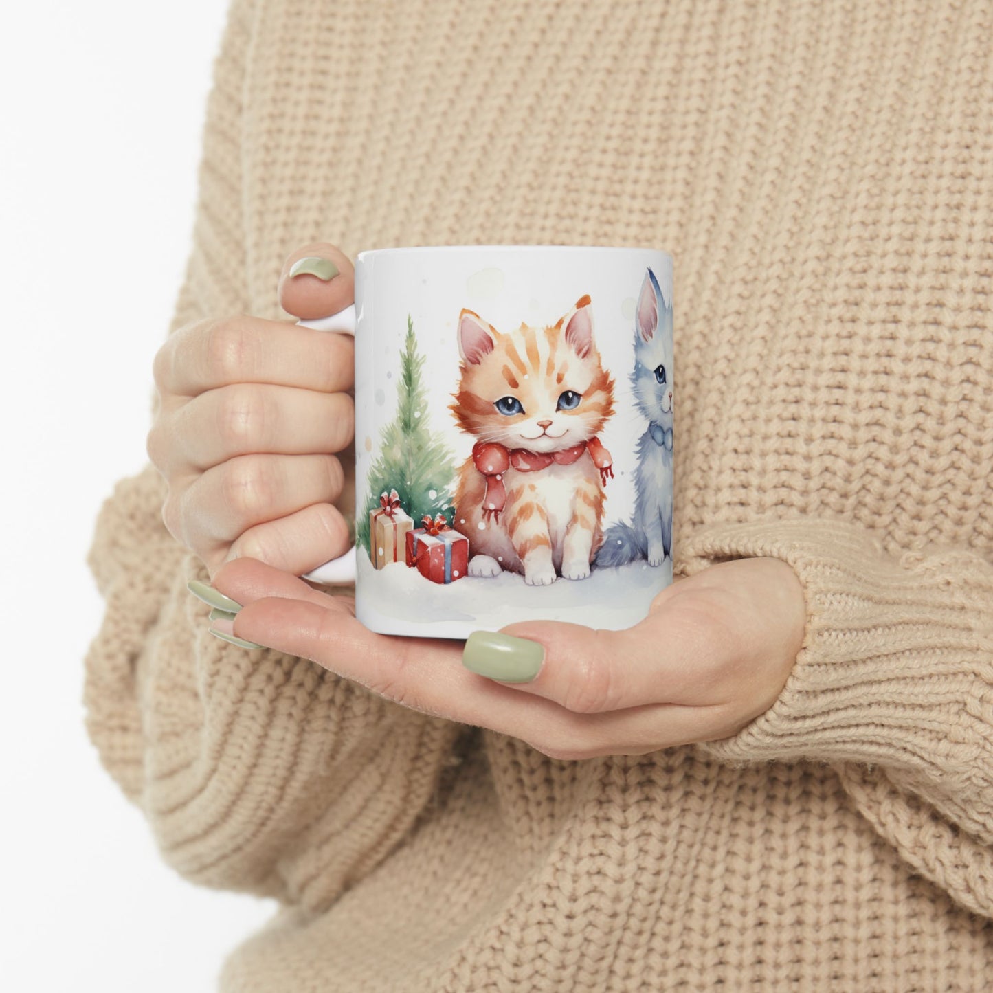 Christmas Mug - Kittens Tree Presents