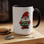 Christmas Mug - Merry Christmas White & Green Text Gnome Snow