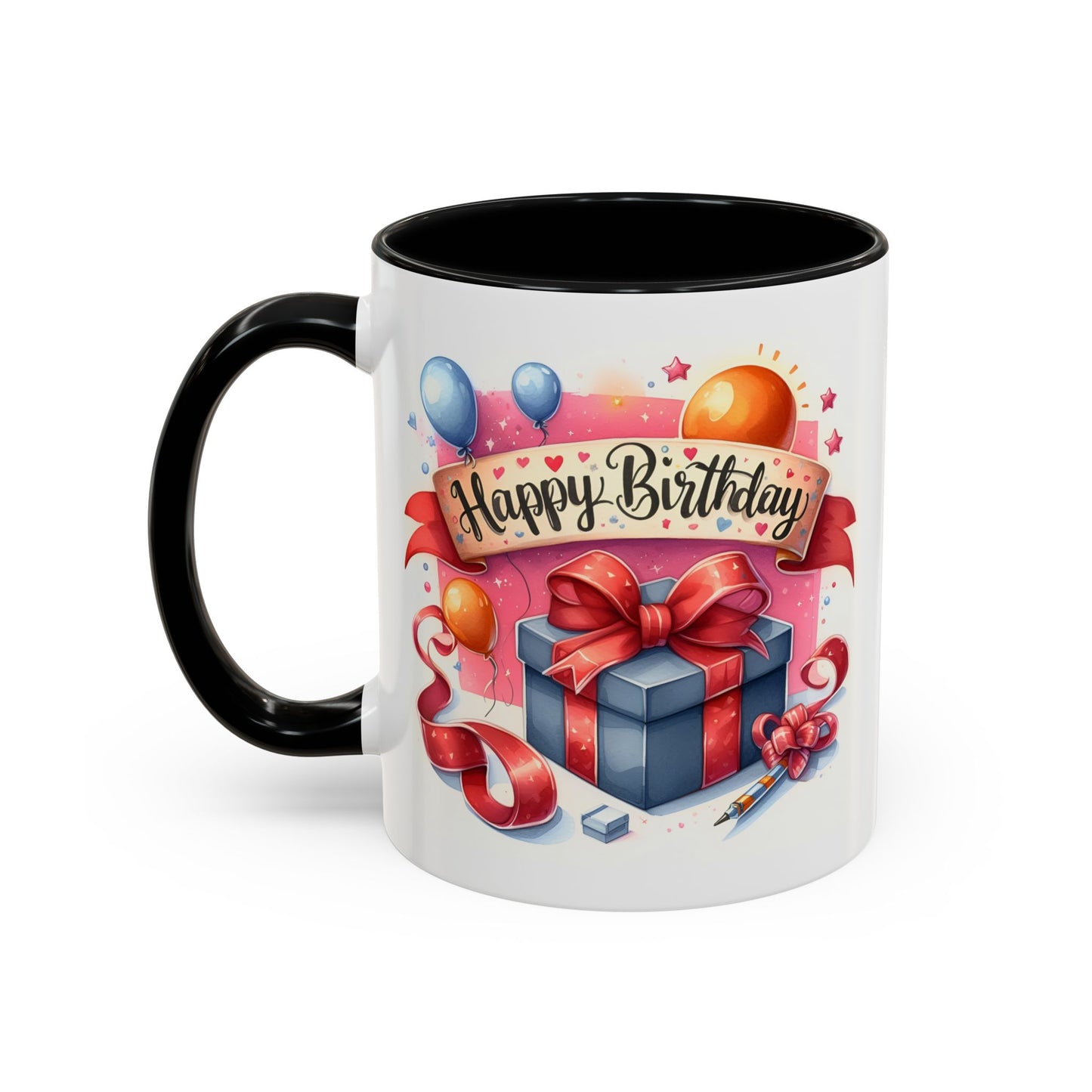 Birthday Mug - Present Pen Balloons