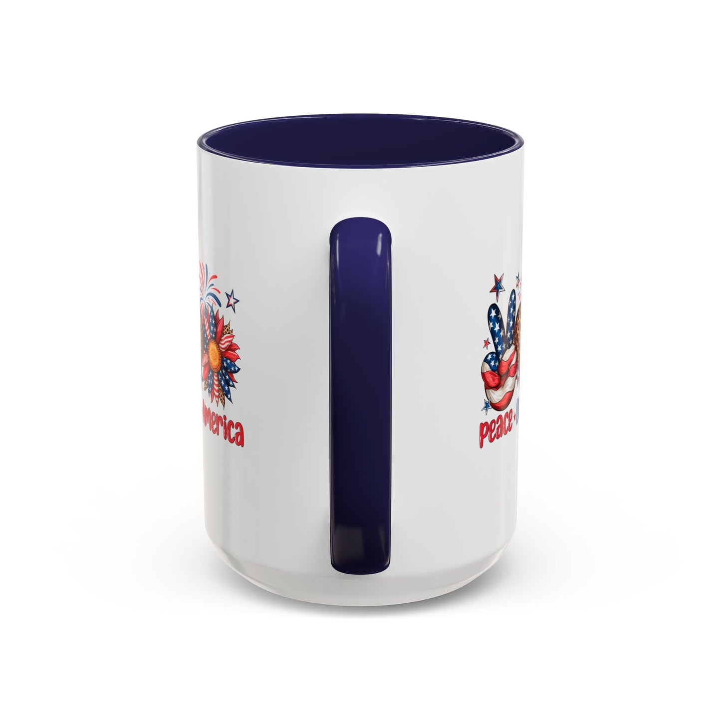 4th of July Mug - Peace Love America