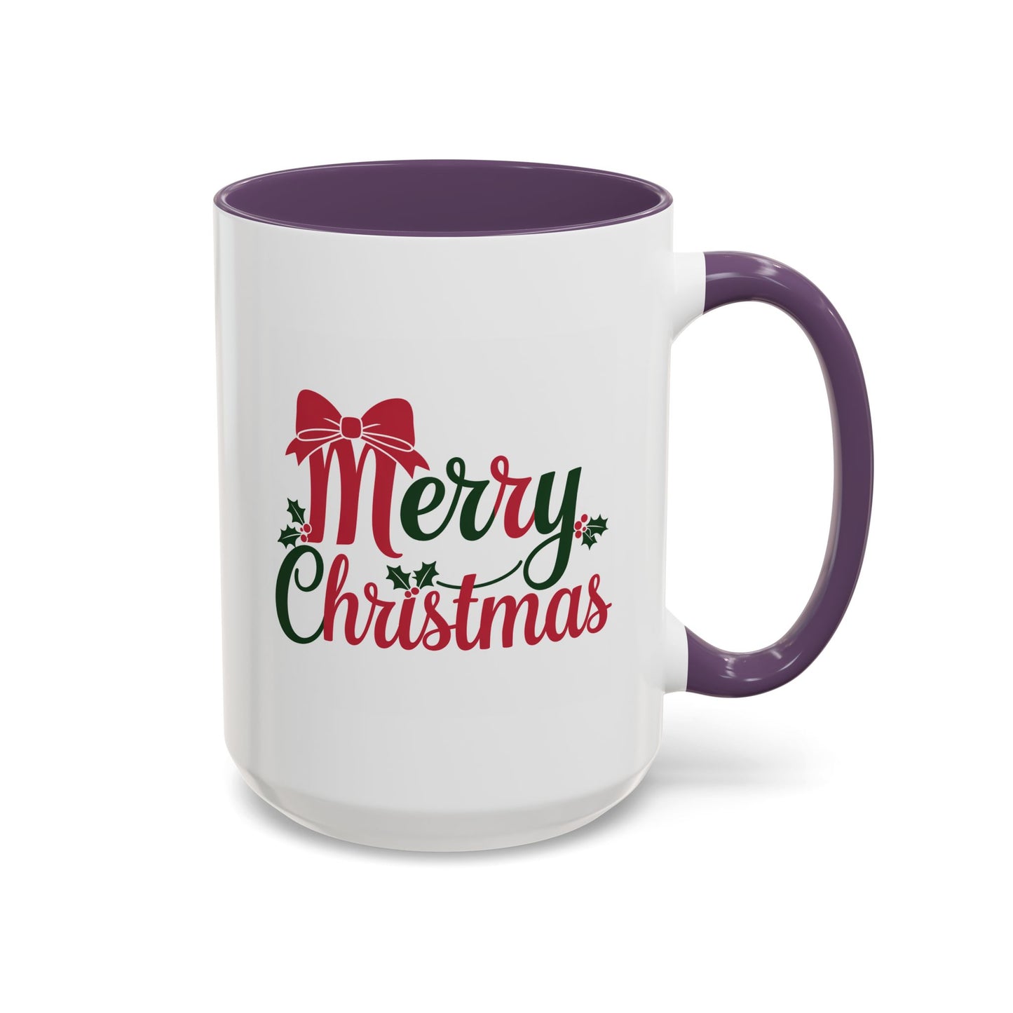 Christmas Mug - Merry Christmas Red & Green Text Bow