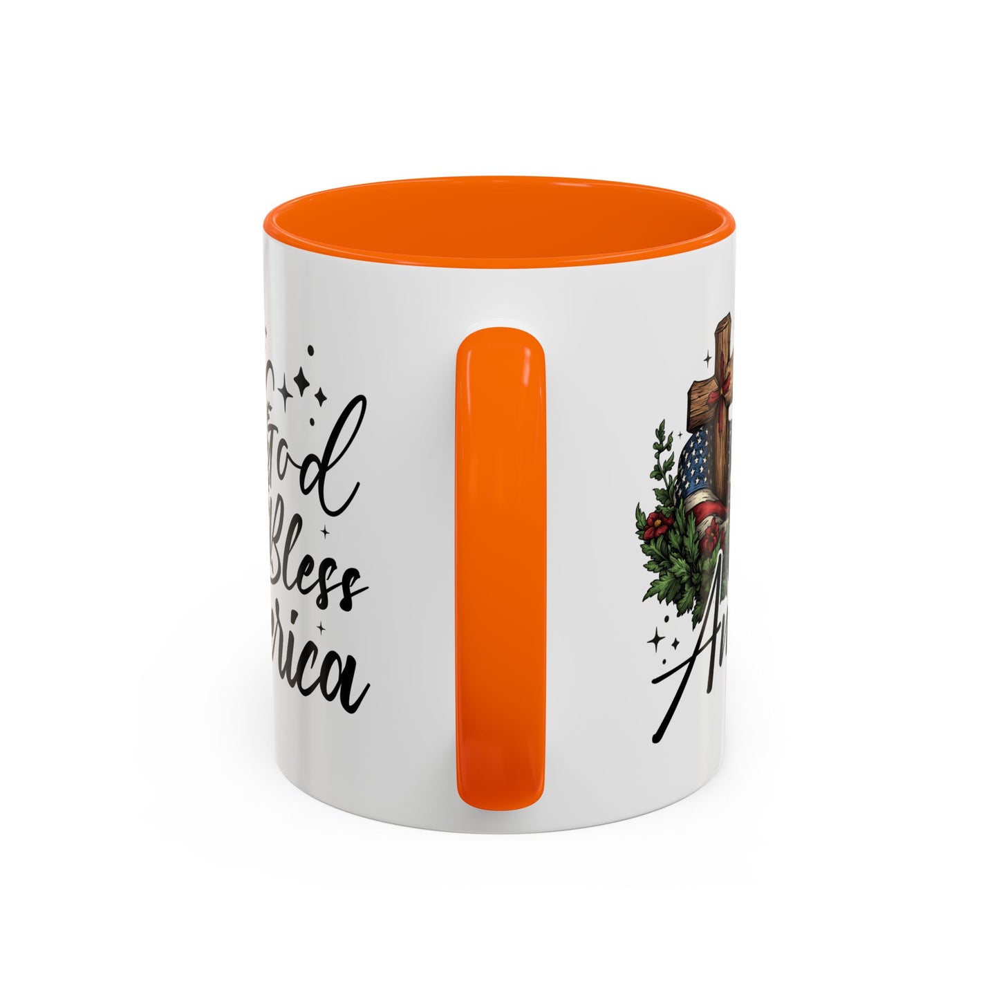 4th of July Mug - God Bless America Cross Flag