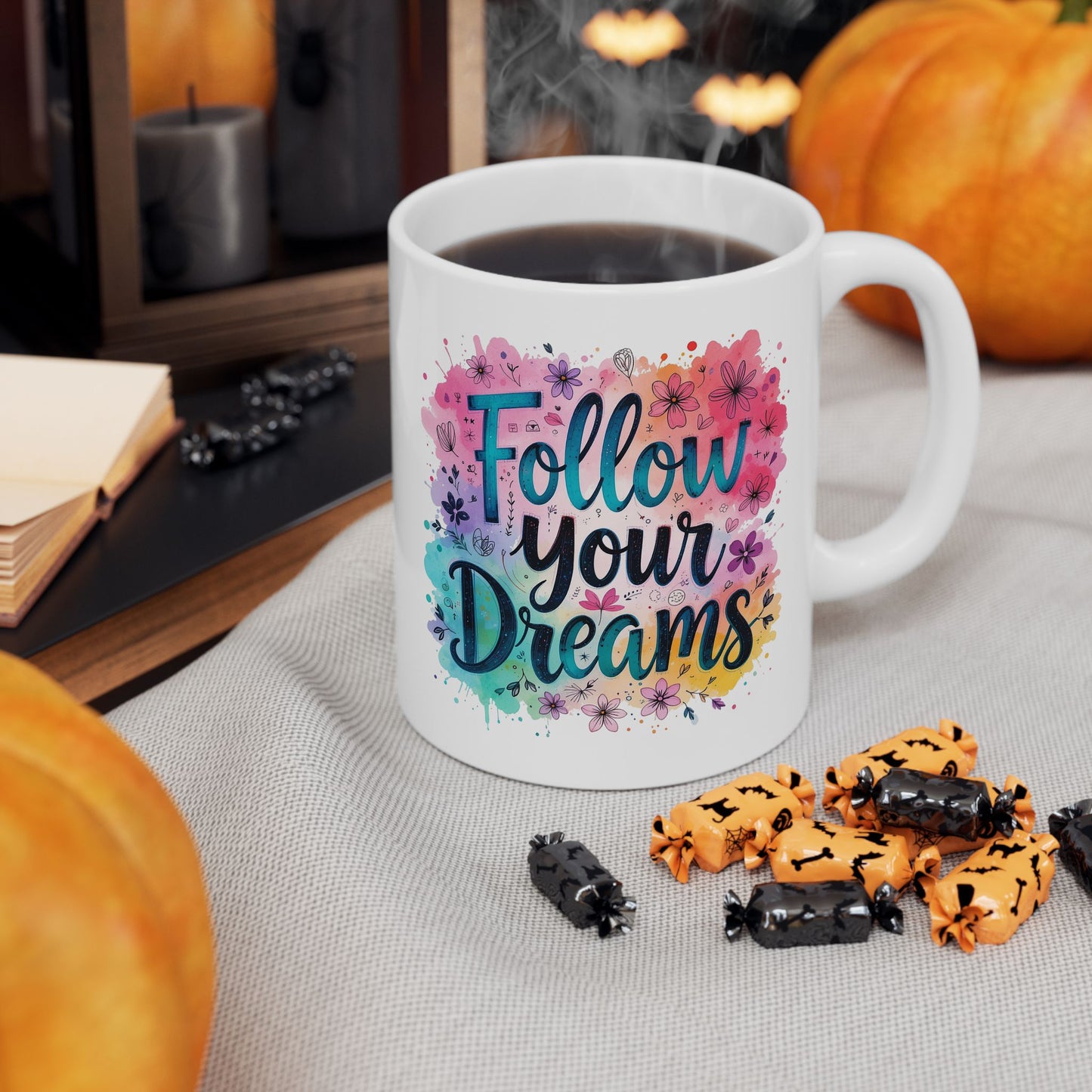Motivation Mug - Follow Your Dreams Floral