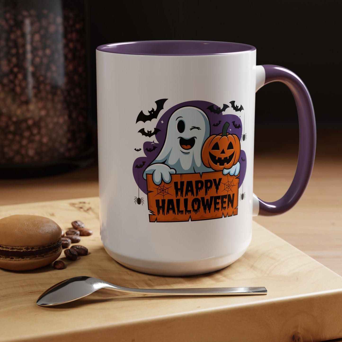 Halloween Mug - Winking Ghost With Pumpkin
