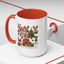 Christmas Mug - Happy Holidays Red Text Reindeer Santa Snowman Presents