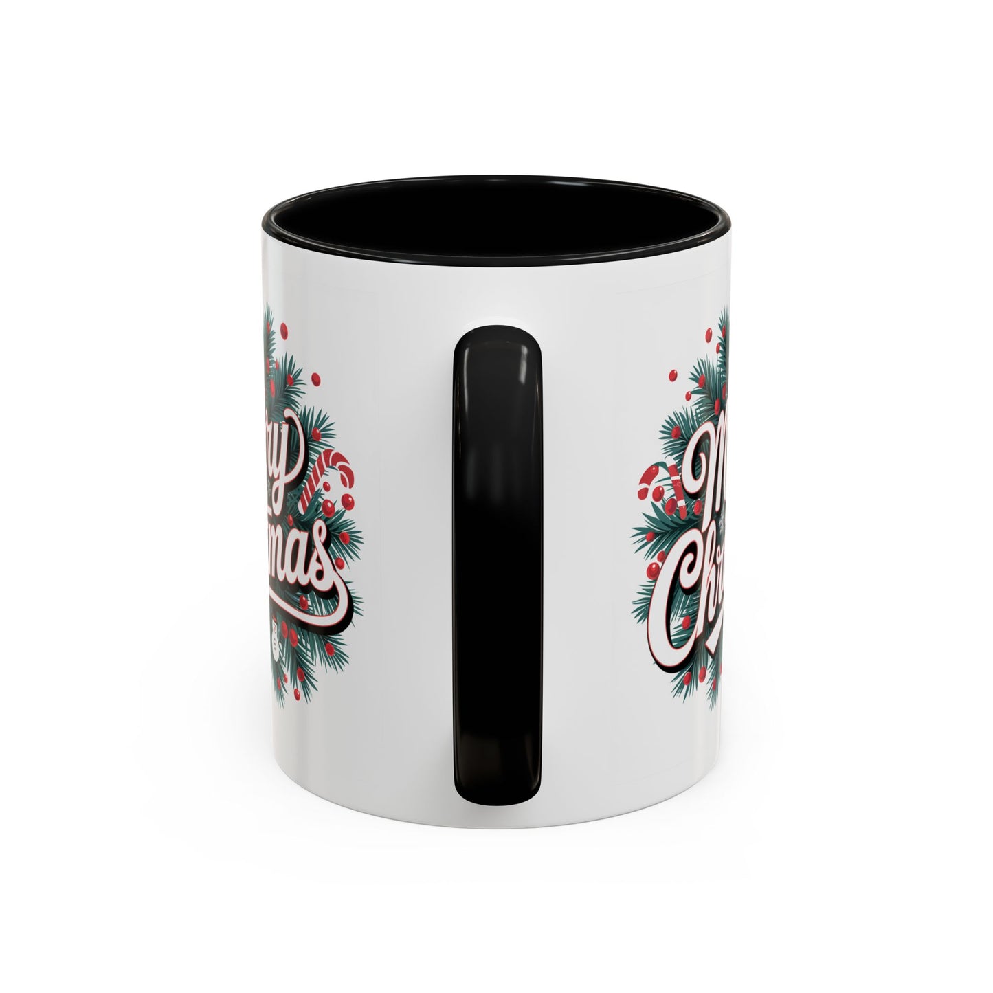 Christmas Mug - Merry Christmas White & Red Embossed Text