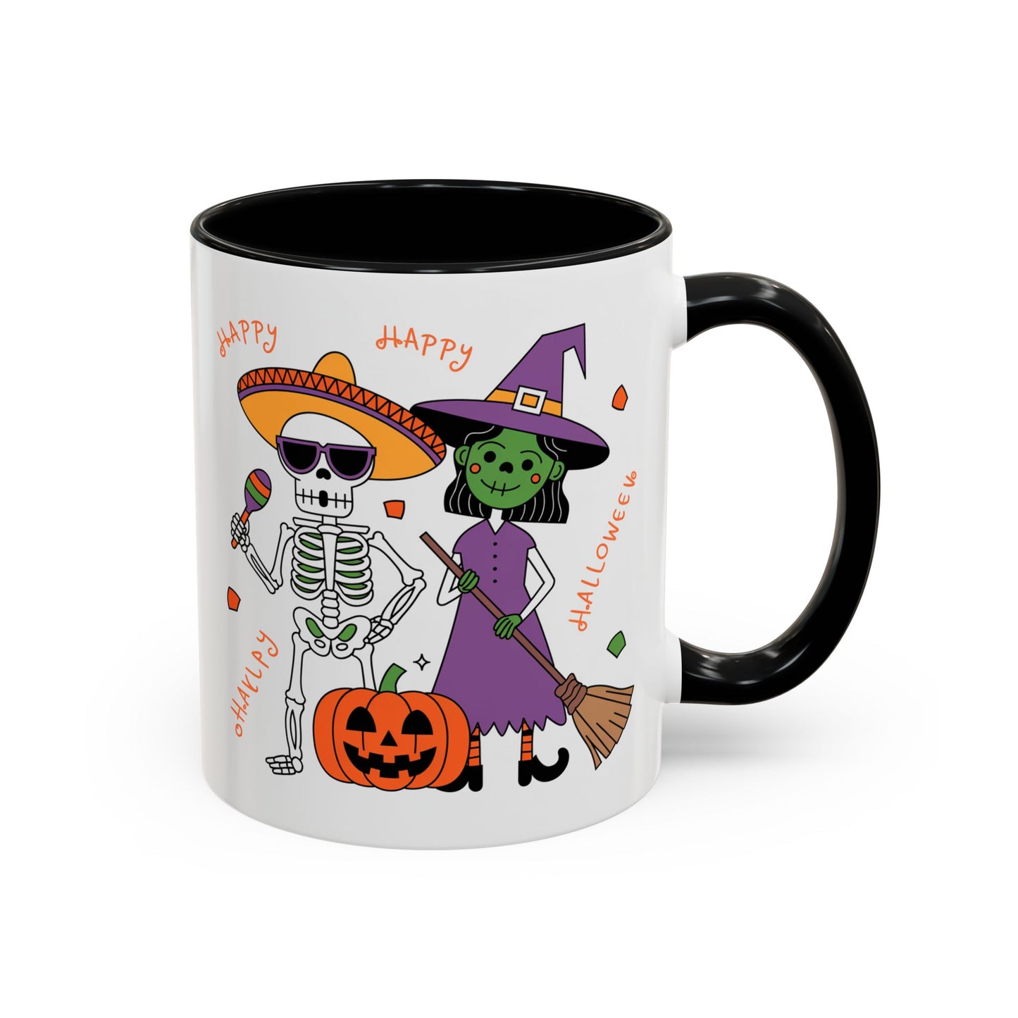 Halloween Mug - Skeleton & Witch