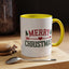 Christmas Mug - Merry Christmas Red & Green Text Heart Arrow Trees
