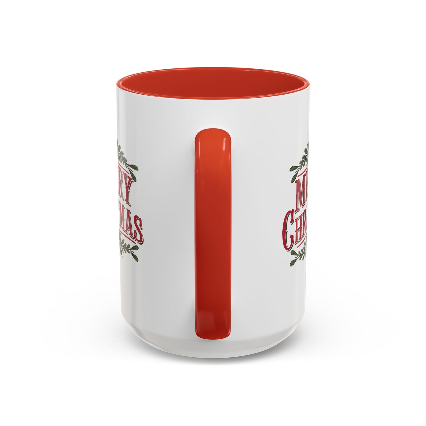 Christmas Mug - Merry Christmas Maroon Text Ornament Decorations