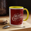 Christmas Mug - Merry Christmas White Text Maroon Background