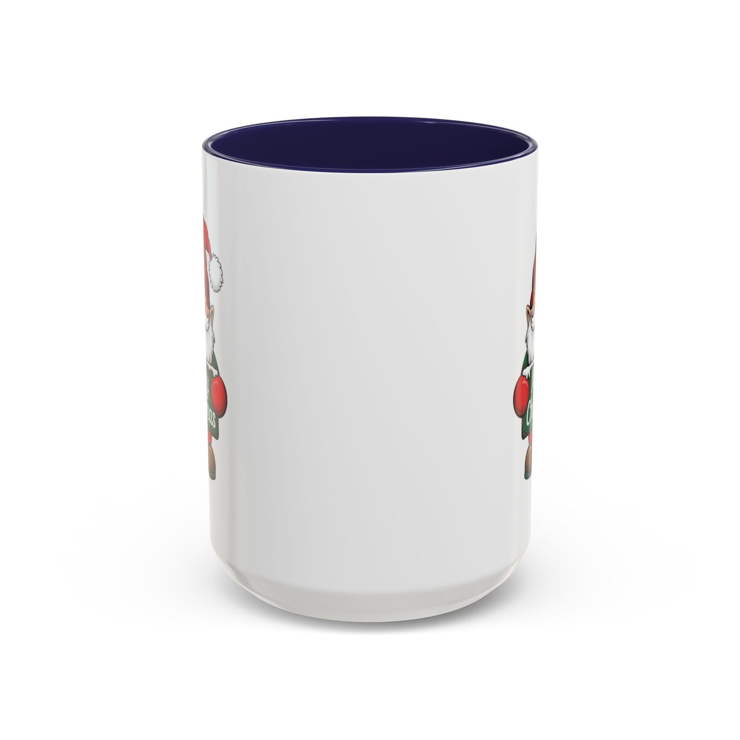 Christmas Mug - Merry Christmas White & Green Text Gnome Snow