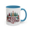 Christmas Mug - Merry Christmas Tartan Text Trees Presents